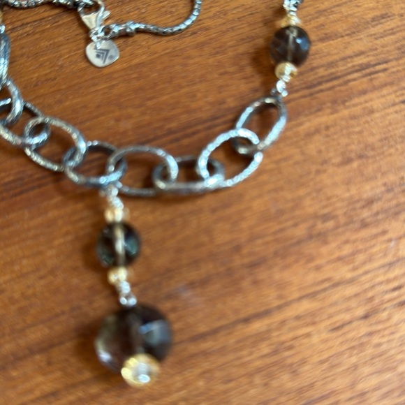 Beautiful Vintage Silpada 925 Sterling Silver Smoky Quartz & Citrine Necklace - Picture 6 of 13